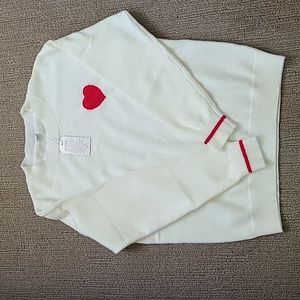 Adorable white heart sweater